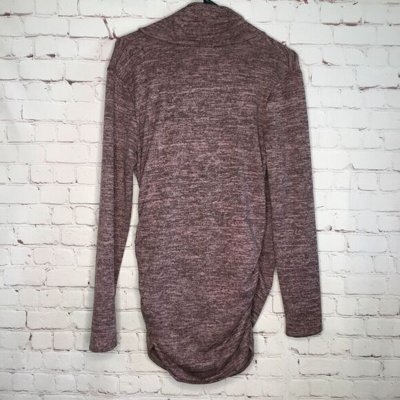 NWT Hello Miz Women’s Large Heathered Pink Faux Wrap Top Long Sleeve Stretchy - Picture 8 of 10